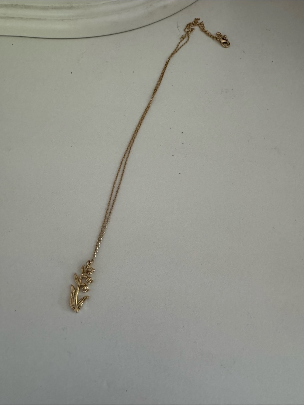 Francesca's Collections Gold Floral Stem Pendant Necklace